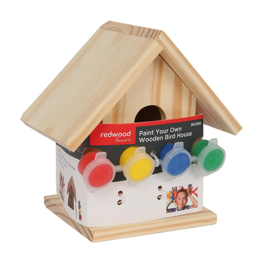 6pc Paint Your Own Wooden Bird House Kit