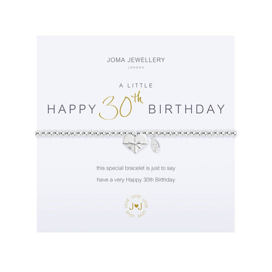 A Little 'Happy 30th Birthday' Bracelet | Silver Plated