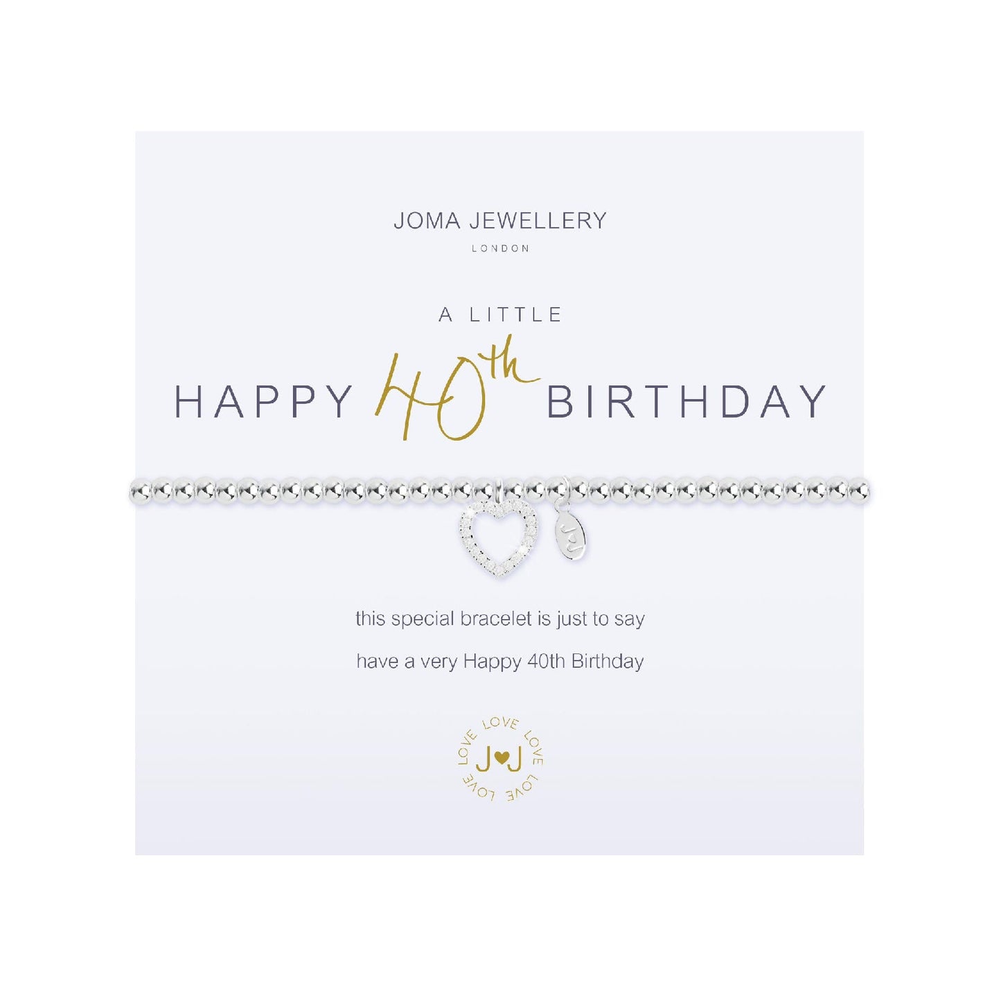 A Little 'Happy 40th Birthday' Bracelet | Silver Plated