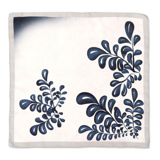 Black and White Silk Bandana - Sweet Frond
