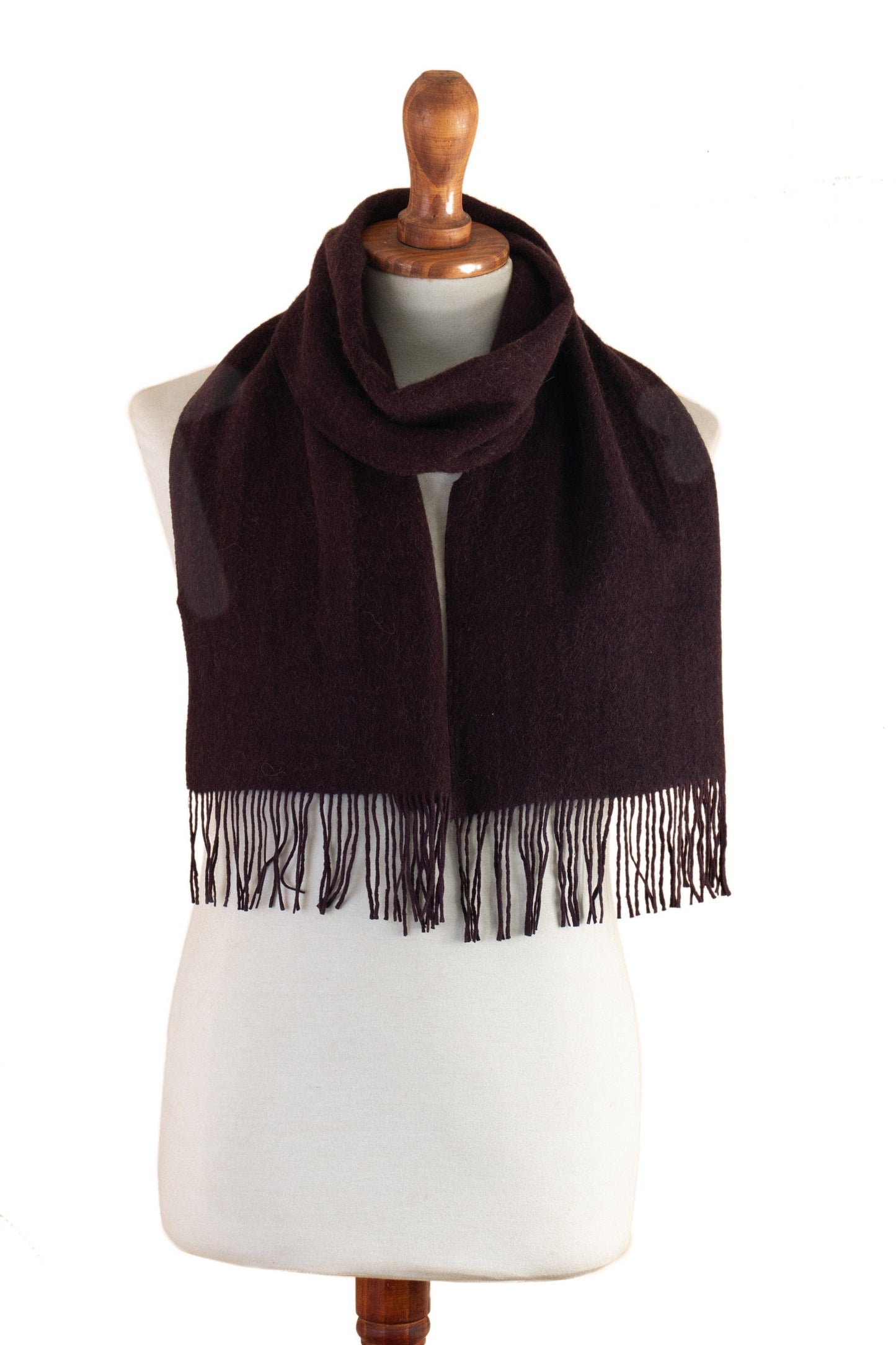 100% Alpaca Fringed Scarf in Purple Hand-Woven in Peru - Grape Harvest
