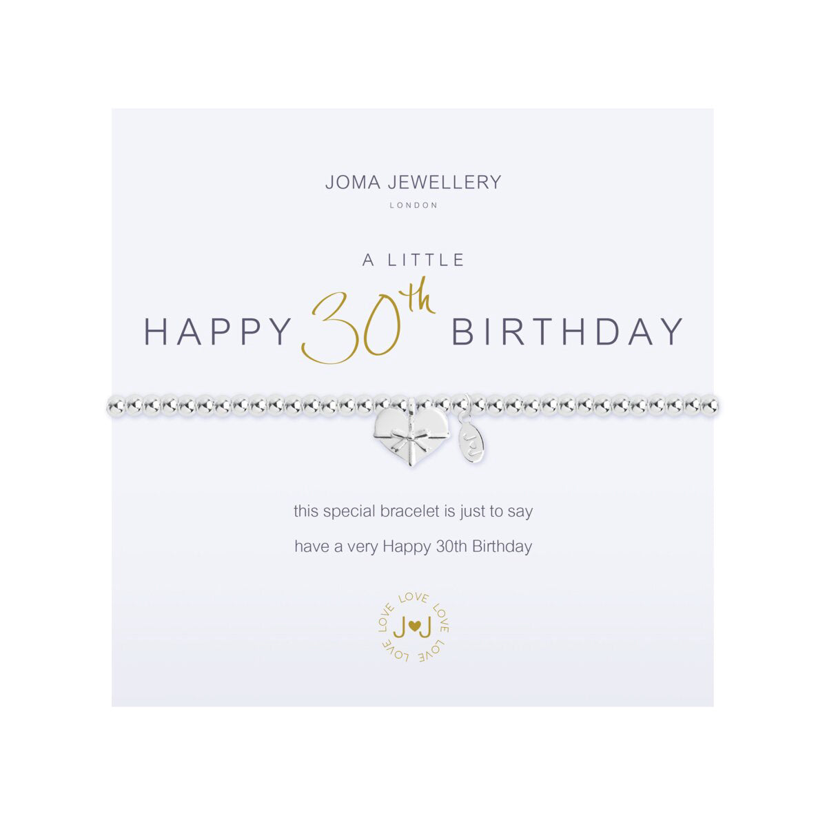 A Little 'Happy 30th Birthday' Bracelet | Silver Plated