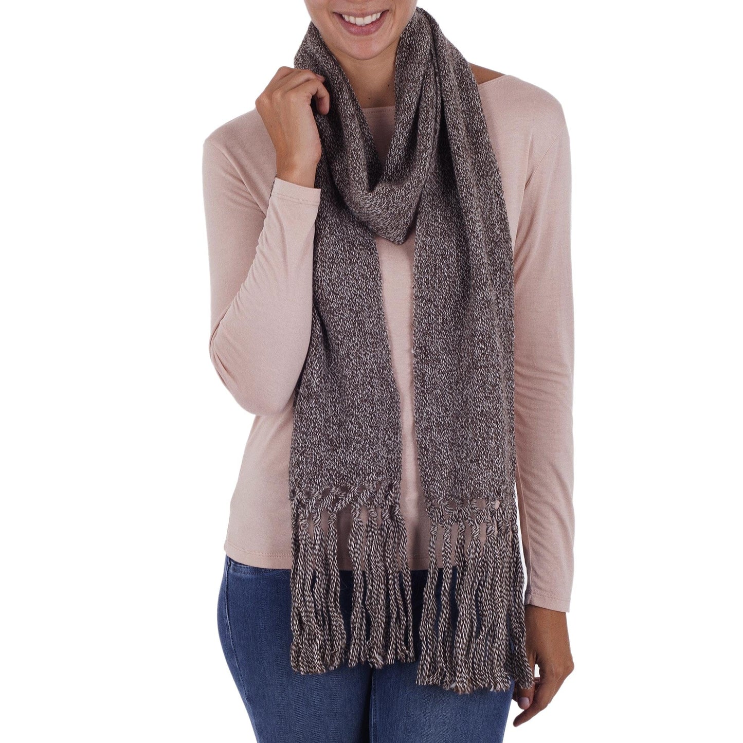 100% Alpaca Scarf - Cinnamon Earth