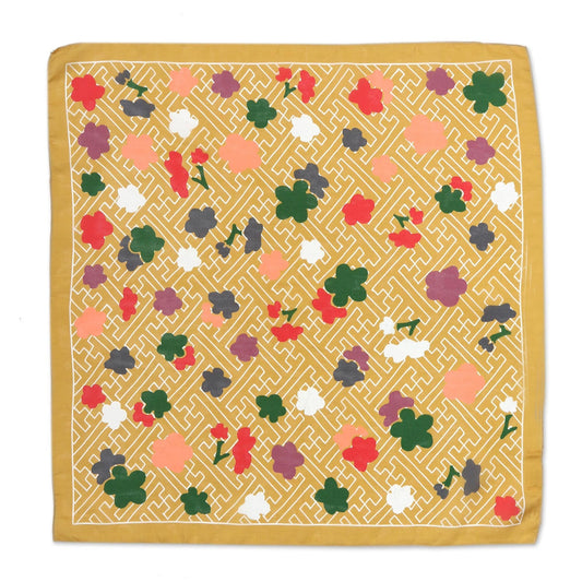 Balinese Floral-Printed Silk Bandana - Flower Confetti