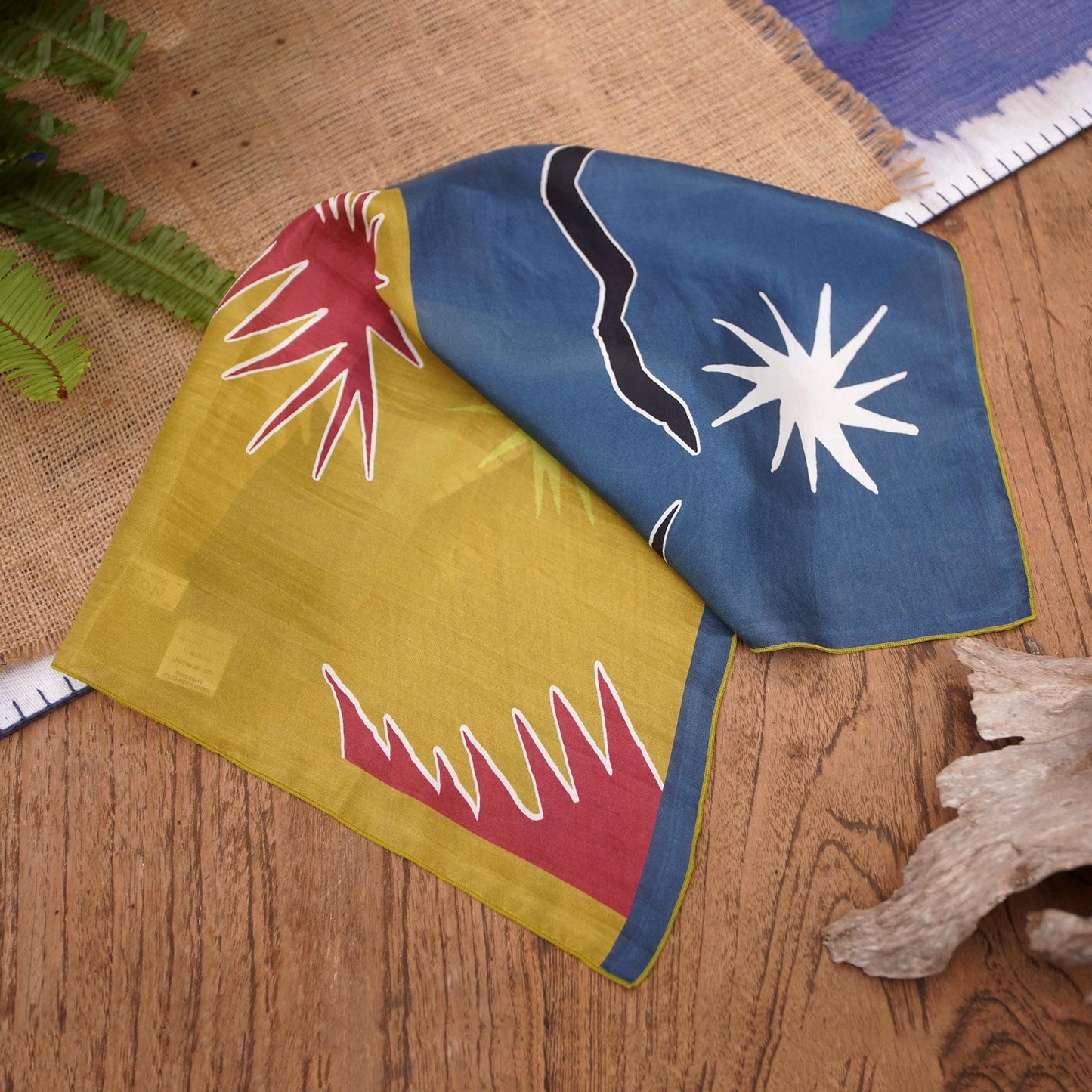Balinese Star Motif Silk Bandana - Star Sign